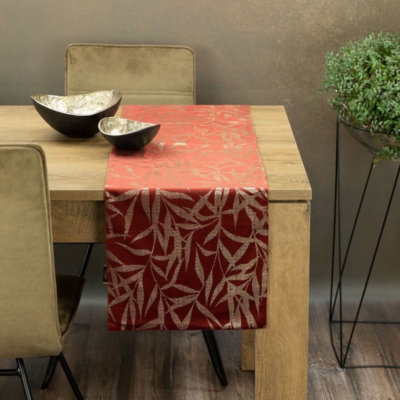 OBRUS WELUR VELVET BIEŻNIK 35 X 180 CM CEGLANY