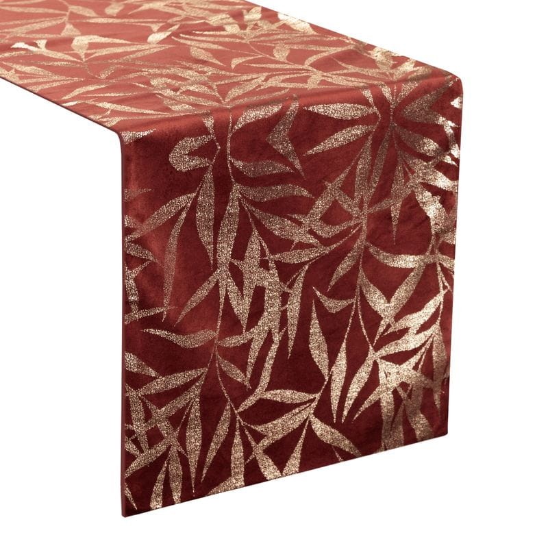 OBRUS WELUR VELVET BIEŻNIK 35 X 180 CM CEGLANY