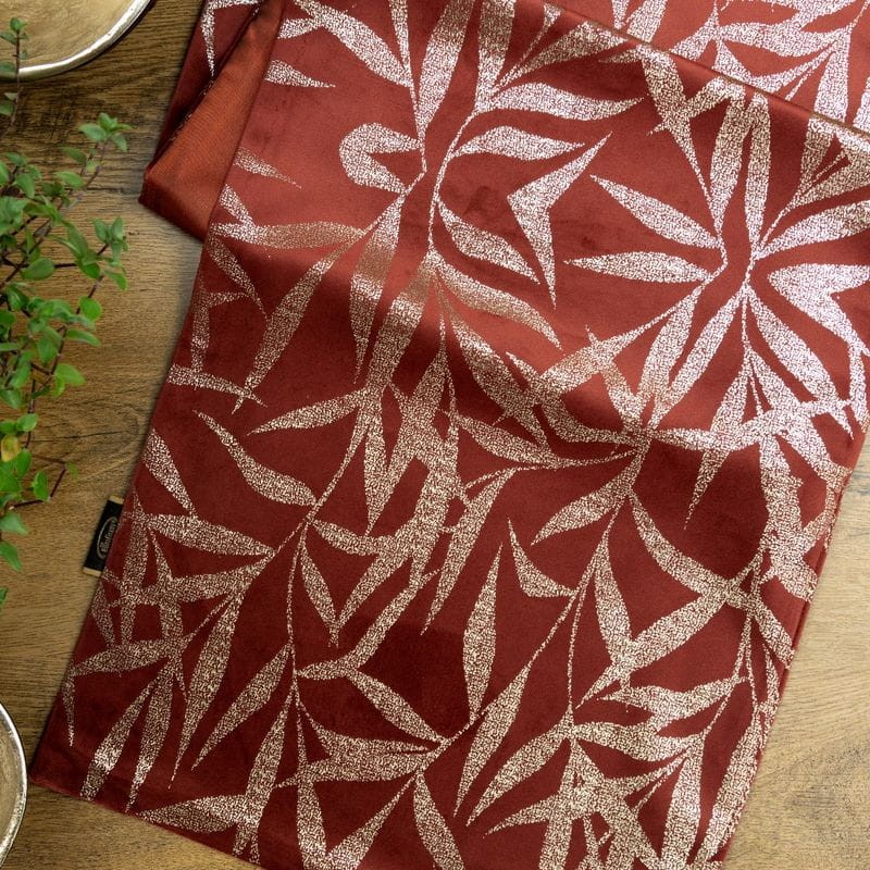 OBRUS WELUR VELVET BIEŻNIK 35 X 180 CM CEGLANY