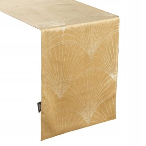 OBRUS WELUR VELVET BIEŻNIK 35 X 180 CM ZŁOTY