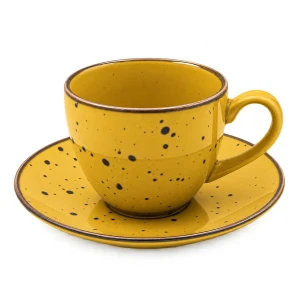Filiżanka ze spodkiem 300 ml Bogucice Alumina Cottage Yellow