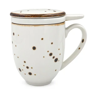 Kubek z zaparzaczem 400 ml Bogucice Cottage White Porcelanowy
