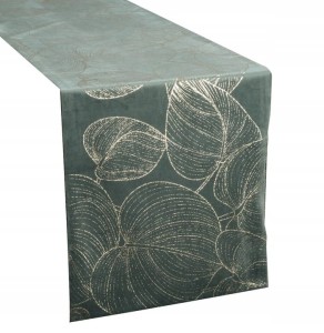 OBRUS WELUR VELVET BIEŻNIK 35X180 CM CIEMNOMIĘTOWY