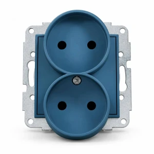 Mechanizm gniazda podwójnego do ramki bez uziemienia 2x2P (przesłony torów prądowych) Karlik MINI navy blue 64MGPR-2p