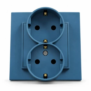 Gniazdo podwójne z uziemieniem SCHUKO 2x(2P+Z) (przesłony torów prądowych) Karlik MINI navy blue 64MGP-2sp
