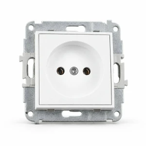 Mechanizm gniazda pojedynczego bez uziemienia 2P (bez przesłon torów prądowych) Karlik MINI biały MGP-1