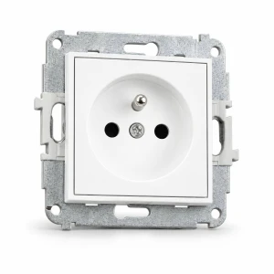 Gniazdo 2P+Z z uziemieniem Karlik MINI MGP-1zp biały