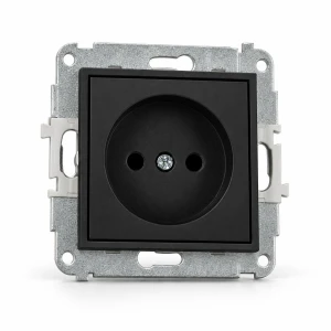 Mechanizm gniazda pojedynczego bez uziemienia 2P (przesłony torów prądowych) Karlik MINI czarny mat 12MGP-1p
