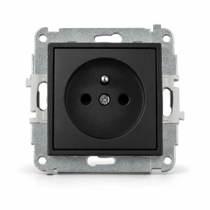 Gniazdo 2P+Z z uziemieniem Karlik MINI czarny mat 12MGP-1zp