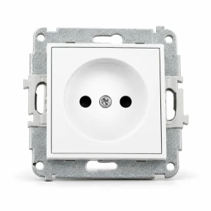 Mechanizm gniazda pojedynczego bez uziemienia 2P (przesłony torów prądowych) Karlik MINI biały mat 25MGP-1p