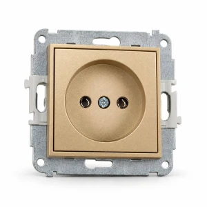 Mechanizm gniazda pojedynczego z uziemieniem 2P+Z (bez przesłon torów prądowych) Karlik MINI złoty 29MGP-1