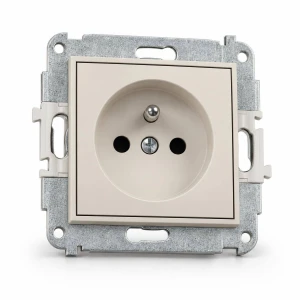 Gniazdo 2P+Z z uziemieniem Karlik MINI taupe 60MGP-1zp