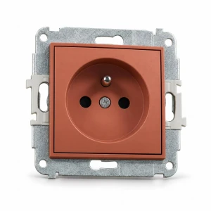 Gniazdo 2P+Z z uziemieniem Karlik MINI terakota 63MGP-1zp