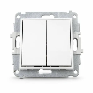 Mechanizm łącznika podwójnego krzyżowego (dwa klawisze bez piktogramu) Karlik MINI biały MWP-66.1