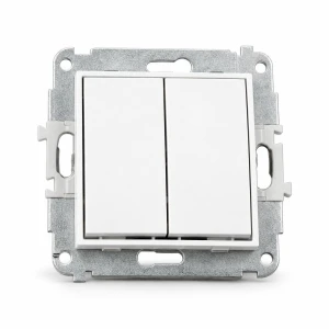 Mechanizm łącznika podwójnego schodowego (dwa klawisze bez piktogramów) Karlik MINI biały MWP-33.1