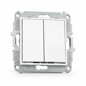 Mechanizm łącznika zwiernego żaluzjowego (dwa klawisze bez piktogramów) Karlik MINI biały MWP-8.1