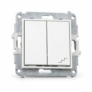 Mechanizm łącznika jednobiegunowego ze schodowym (wspólne zasilanie) Karlik MINI biały MWP-10.1