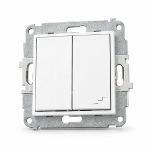 Mechanizm łącznika jednobiegunowego ze schodowym (osobne zasilanie) Karlik MINI biały MWP-10.2