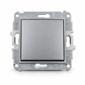 Mechanizm łącznika schodowego (jeden klawisz bez piktogramu) Karlik MINI srebrny metalik 7MWP-3.1
