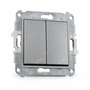 Mechanizm łącznika podwójnego schodowego Karlik MINI srebrny metalik 7MWP-33
