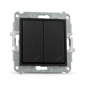 Mechanizm łącznika podwójnego schodowego Karlik MINI czarny mat 12MWP-33