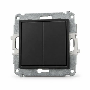Mechanizm łącznika zwiernego żaluzjowego (dwa klawisze bez piktogramów) Karlik MINI czarny mat 12MWP-8.1
