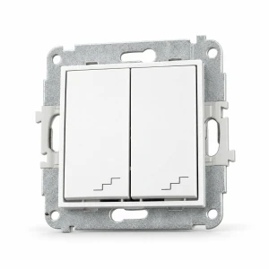 Mechanizm łącznika podwójnego schodowego Karlik MINI biały mat 25MWP-33