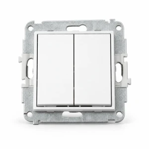 Mechanizm łącznika żaluzjowego z podtrzymaniem (dwa klawisze bez piktogramów) Karlik MINI biały mat 25MWP-88.1