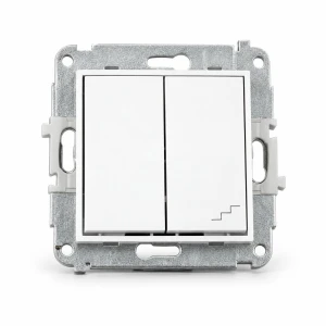 Mechanizm łącznika jednobiegunowego ze schodowym (osobne zasilanie) Karlik MINI biały mat 25MWP-10.2