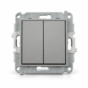 Mechanizm łącznika podwójnego schodowego Karlik MINI szary mat 27MWP-33