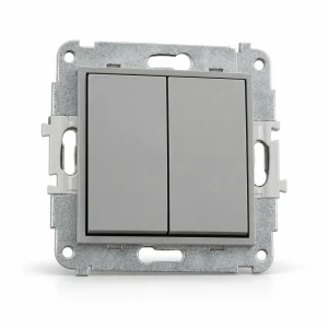 Mechanizm łącznika zwiernego żaluzjowego (dwa klawisze bez piktogramów) Karlik MINI szary mat 27MWP-8.1