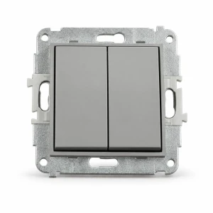 Mechanizm łącznika żaluzjowego z podtrzymaniem (dwa klawisze bez piktogramów) Karlik MINI szary mat 27MWP-88.1