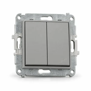Mechanizm łącznika jednobiegunowego ze schodowym (osobne zasilanie) Karlik MINI szary mat 27MWP-10.2