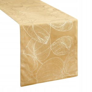 OBRUS WELUR VELVET BIEŻNIK 35X180 CM ZŁOTY