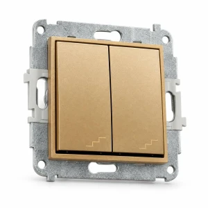 Mechanizm łącznika podwójnego schodowego Karlik MINI złoty 29MWP-33