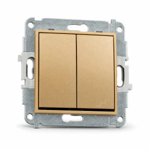Mechanizm łącznika jednobiegunowego ze schodowym (wspólne zasilanie) Karlik MINI złoty 29MWP-10.1