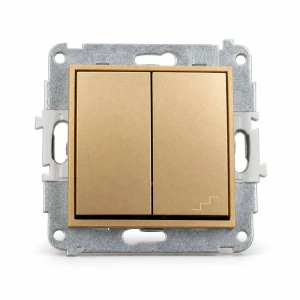 Mechanizm łącznika jednobiegunowego ze schodowym (osobne zasilanie) Karlik MINI złoty 29MWP-10.2