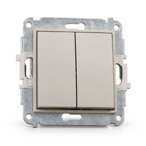 Mechanizm łącznika podwójnego krzyżowego (dwa klawisze bez piktogramu) Karlik MINI taupe 60MWP-66.1