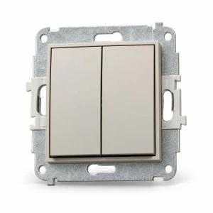 Mechanizm łącznika podwójnego schodowego (dwa klawisze bez piktogramów) Karlik MINI taupe 60MWP-33.1