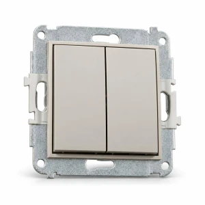 Mechanizm łącznika żaluzjowego z podtrzymaniem (dwa klawisze bez piktogramów) Karlik MINI taupe 60MWP-88.1
