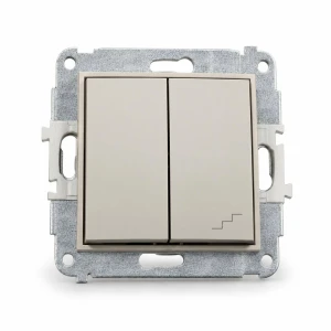 Mechanizm łącznika jednobiegunowego ze schodowym (osobne zasilanie) Karlik MINI taupe 60MWP-10.2