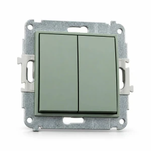 Mechanizm łącznika zwiernego, świecznikowego (dwa klawisze bez piktogramów, wspólne zasilanie) Karlik MINI szałwiowy 61MWP-44.1