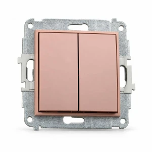 Mechanizm łącznika podwójnego krzyżowego (dwa klawisze bez piktogramu) Karlik MINI łososiowy 62MWP-66.1