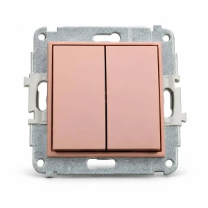 Mechanizm łącznika żaluzjowego z podtrzymaniem (dwa klawisze bez piktogramów) Karlik MINI łososiowy 62MWP-88.1