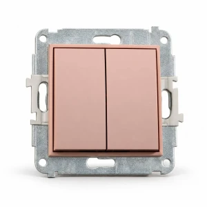 Mechanizm łącznika zwiernego, świecznikowego (dwa klawisze bez piktogramów, osobne zasilanie) Karlik MINI łososiowy 62MWP-44.2