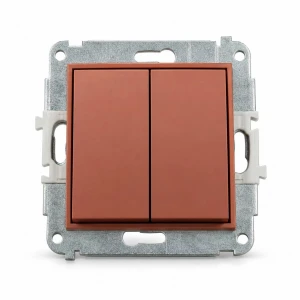 Mechanizm łącznika podwójnego schodowego (dwa klawisze bez piktogramów) Karlik MINI terakota 63MWP-33.1