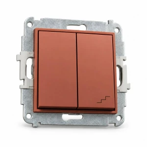 Mechanizm łącznika jednobiegunowego ze schodowym (osobne zasilanie) Karlik MINI terakota 63MWP-10.2