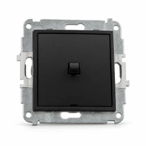 Mechanizm łącznika schodowego w stylu amerykańskim (jeden klawisz, bez piktogramu) Karlik MINI czarny mat 12MWPUS-3.1