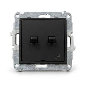 Mechanizm łącznika podwójnego schodowego w stylu amerykańskim Karlik MINI czarny mat 12MWPUS-33