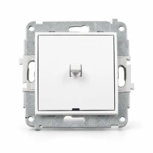 Mechanizm łącznika jednobiegunowego w stylu amerykańskim Karlik MINI biały mat 25MWPUS-1